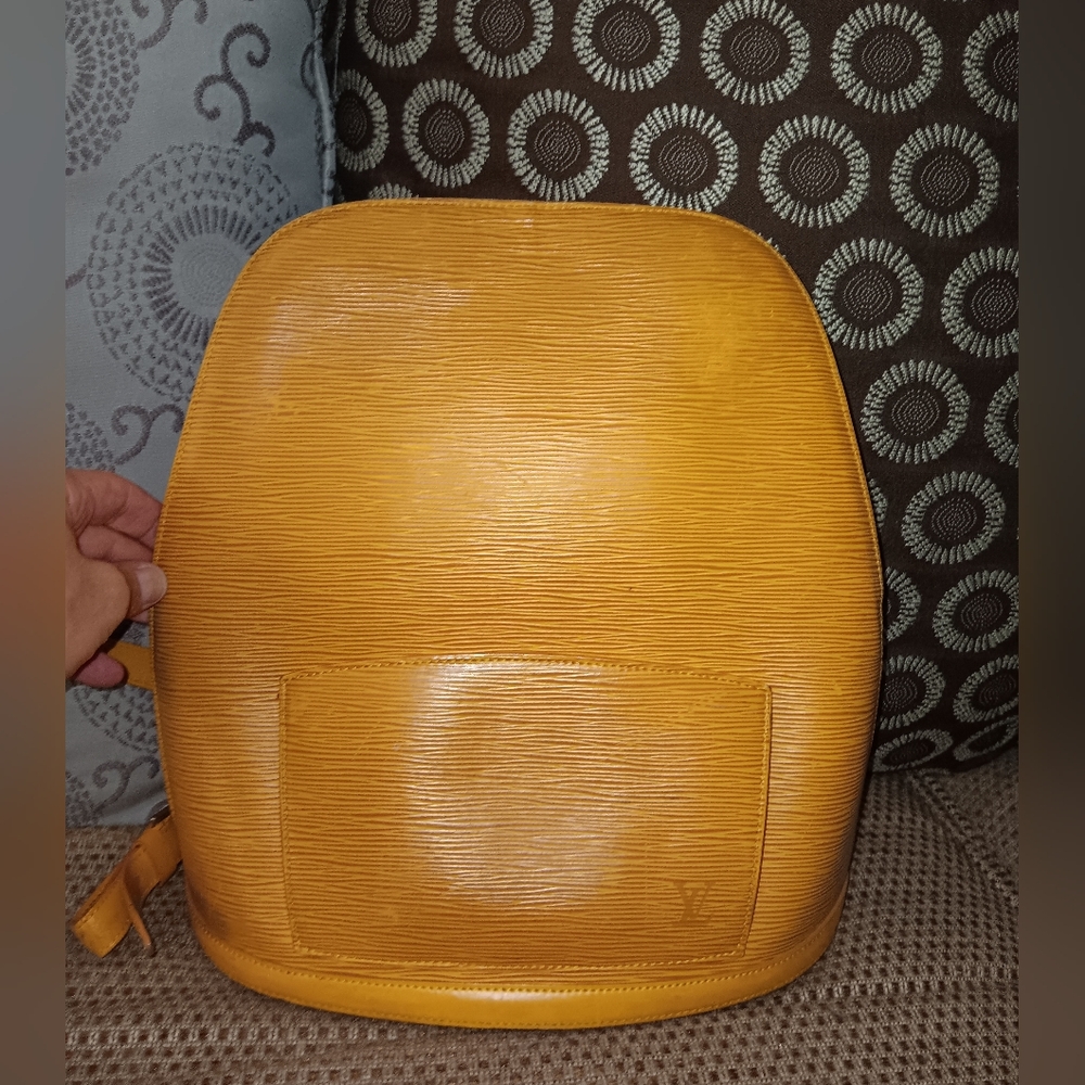Louis Vuitton yellow epi leather backpack